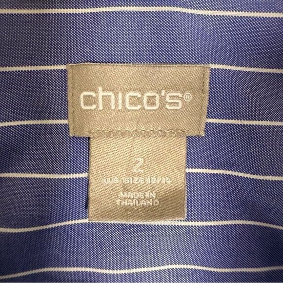 Chico's Blue and White Striped Shirt - Picture 5 of 10